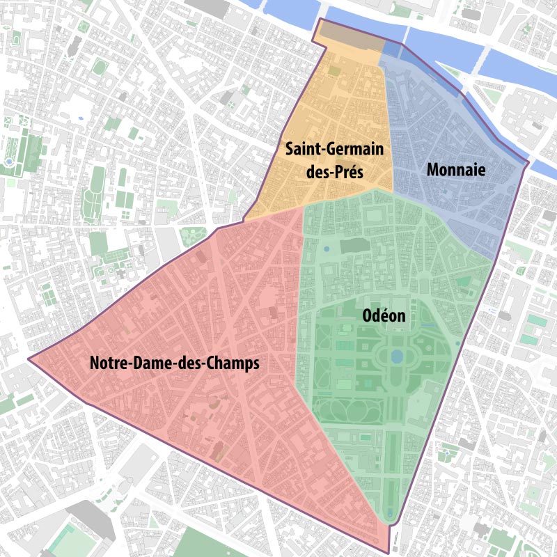 plan 6eme arrondissement avec quartiers