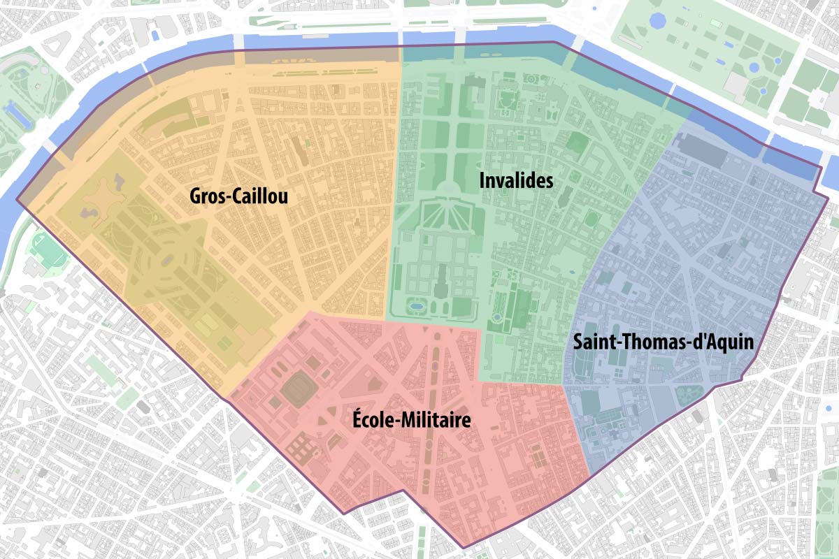 plan 7eme arrondissement avec quartiers